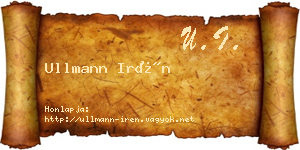 Ullmann Irén névjegykártya